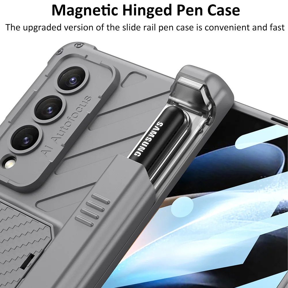 Caz de telefon pentru Samsung Galaxy Z Fold 4 5G protecție Completă cu protector de Ecran Magnetic Pen Caz, Titularul Cover Galaxy Z 3 Ori 2