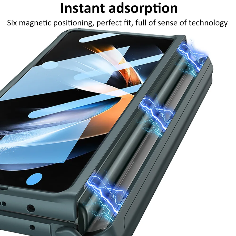 Caz de telefon pentru Samsung Galaxy Z Fold 4 5G protecție Completă cu protector de Ecran Magnetic Pen Caz, Titularul Cover Galaxy Z 3 Ori 4