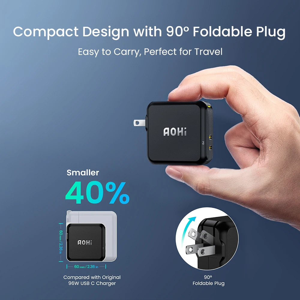 AOHI Magcube C USB Încărcător de 100W GaN Incarcator pentru Macbook Pro de Aer Comprimat de Încărcare Rapidă USB de Tip C PD Taxa pentru iPhone 14 13 Pro 3