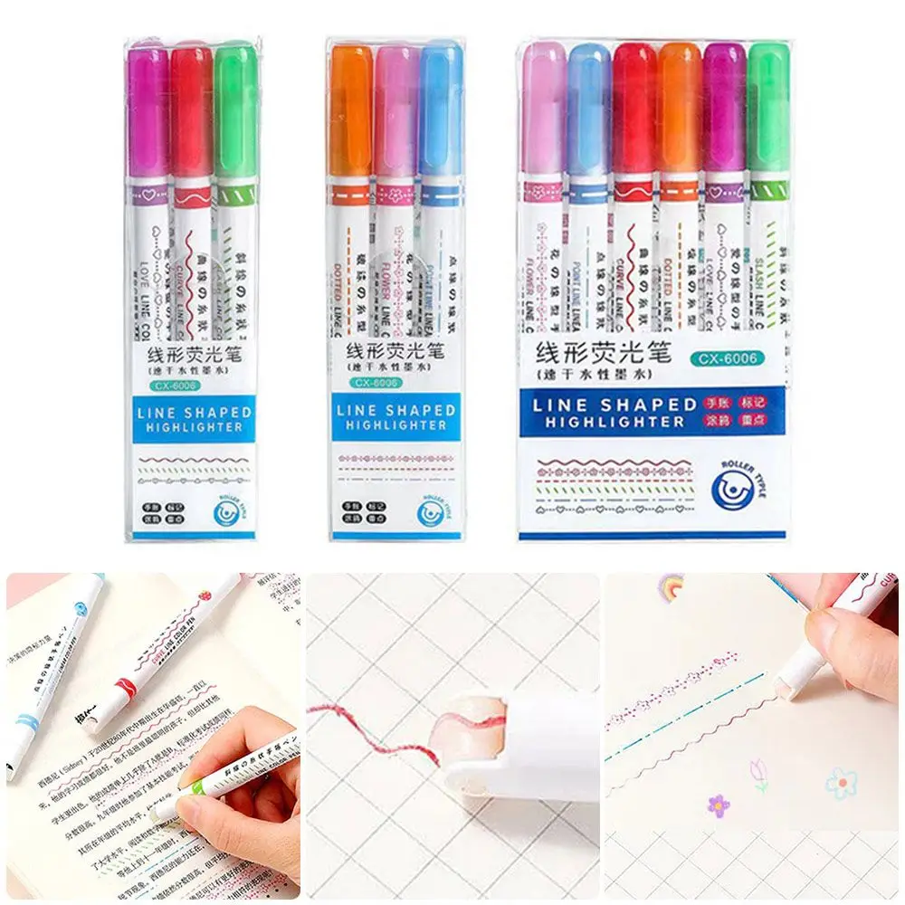 Papetarie în formă de Floare Instrumente de Desen Integrat Markere de Culoare Markeri Pen Multiple Forme Curba de Evidențiere Stilou 2