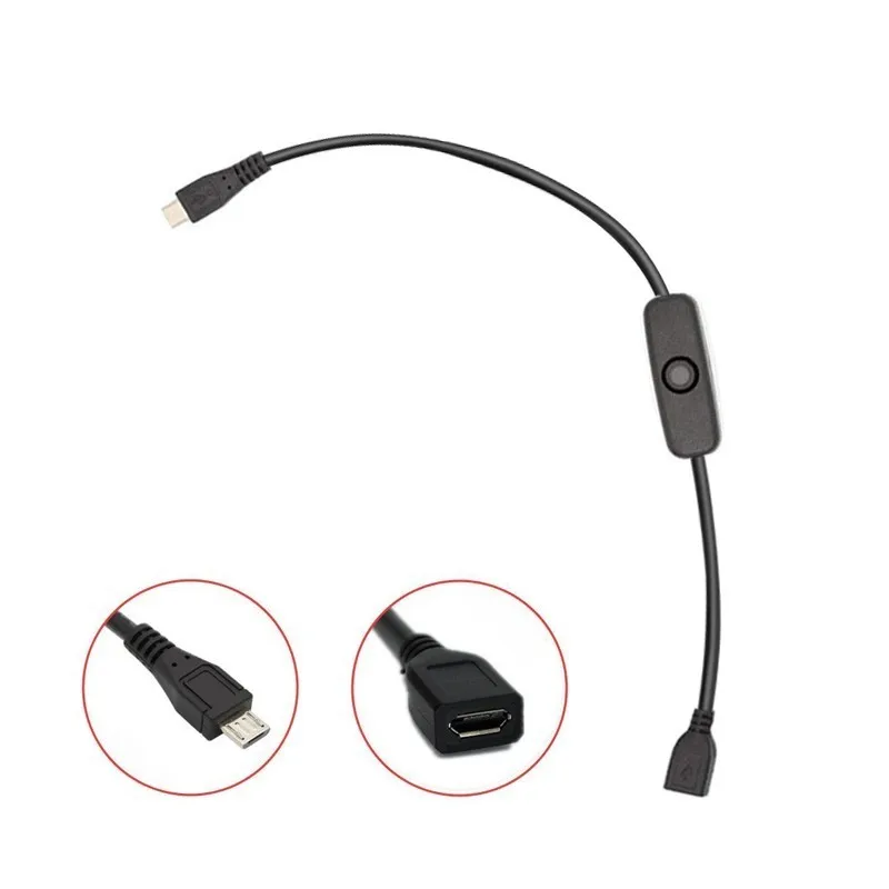 Raspberry Pi 3 4 Cablu de Alimentare Cu Comutator On/off Micro USB de Tip C USB pentru Zmeura Cablu de Alimentare Pentru Pi 3 Model B+/B/2/zero 0