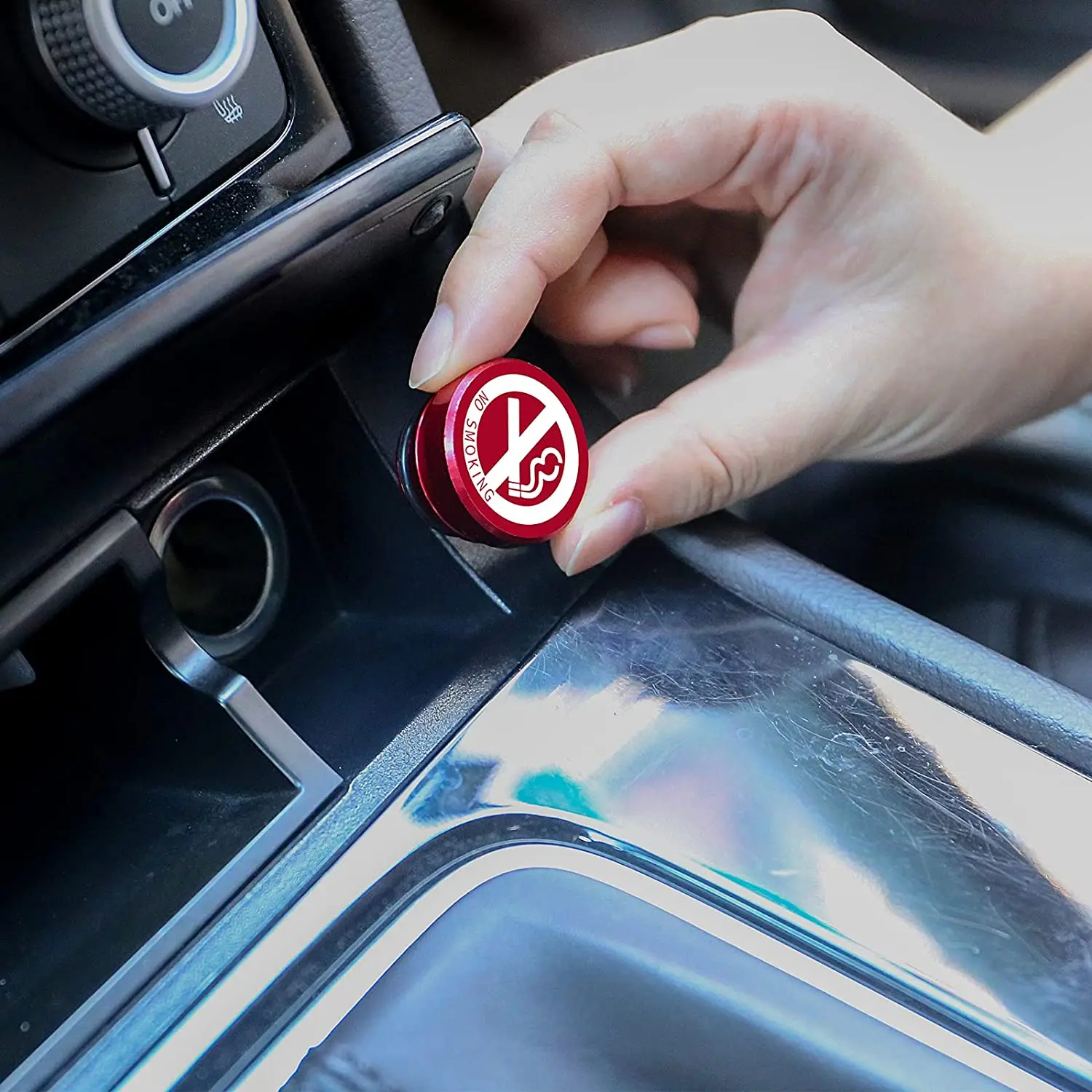 2 Piese de Aluminiu Bricheta Auto Plug de Înlocuire FUMATUL interzis Buton Buton Universale se Potrivește cele Mai multe Autovehicule 5