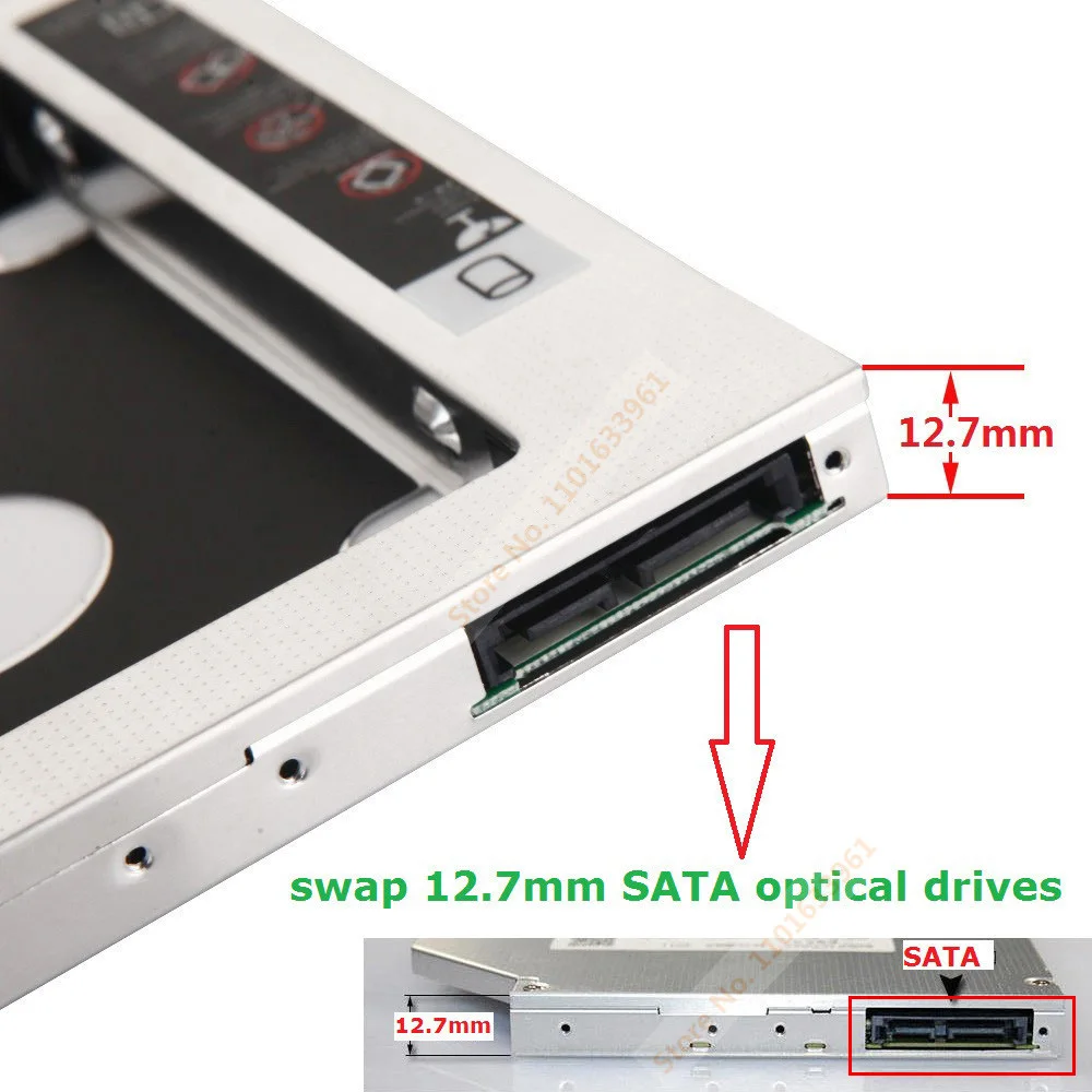 Universal 12.7 mm SATA 2-lea Hard Disk HDD SSD Optice Golf Caddy Cadru Adaptor pentru Apple iMac 20 21.5 21 24 27 2009 2010 2011 2012 3