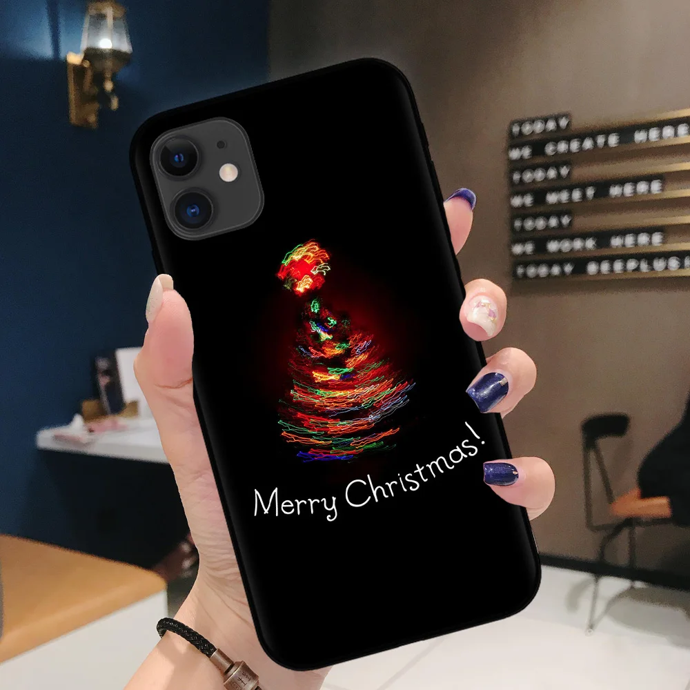 Silicon moale Telefon Acoperă Pentru iPhone 12 Mini Cadou de Crăciun Moș Crăciun Caz Pentru iPhone 11 12 Pro Max X XR XS Max 8 7 Plus Coque 2