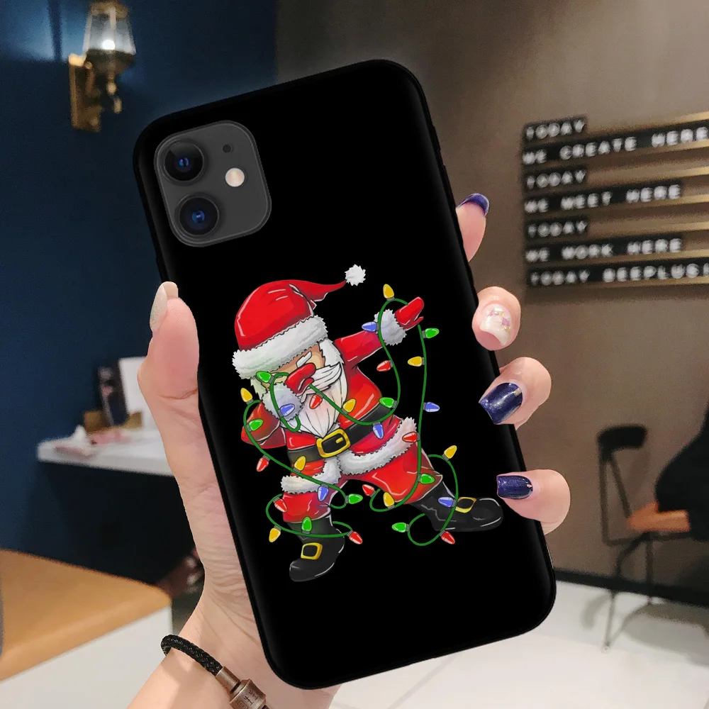 Silicon moale Telefon Acoperă Pentru iPhone 12 Mini Cadou de Crăciun Moș Crăciun Caz Pentru iPhone 11 12 Pro Max X XR XS Max 8 7 Plus Coque 3