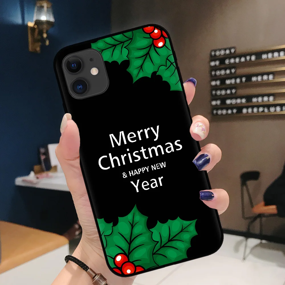 Silicon moale Telefon Acoperă Pentru iPhone 12 Mini Cadou de Crăciun Moș Crăciun Caz Pentru iPhone 11 12 Pro Max X XR XS Max 8 7 Plus Coque 4