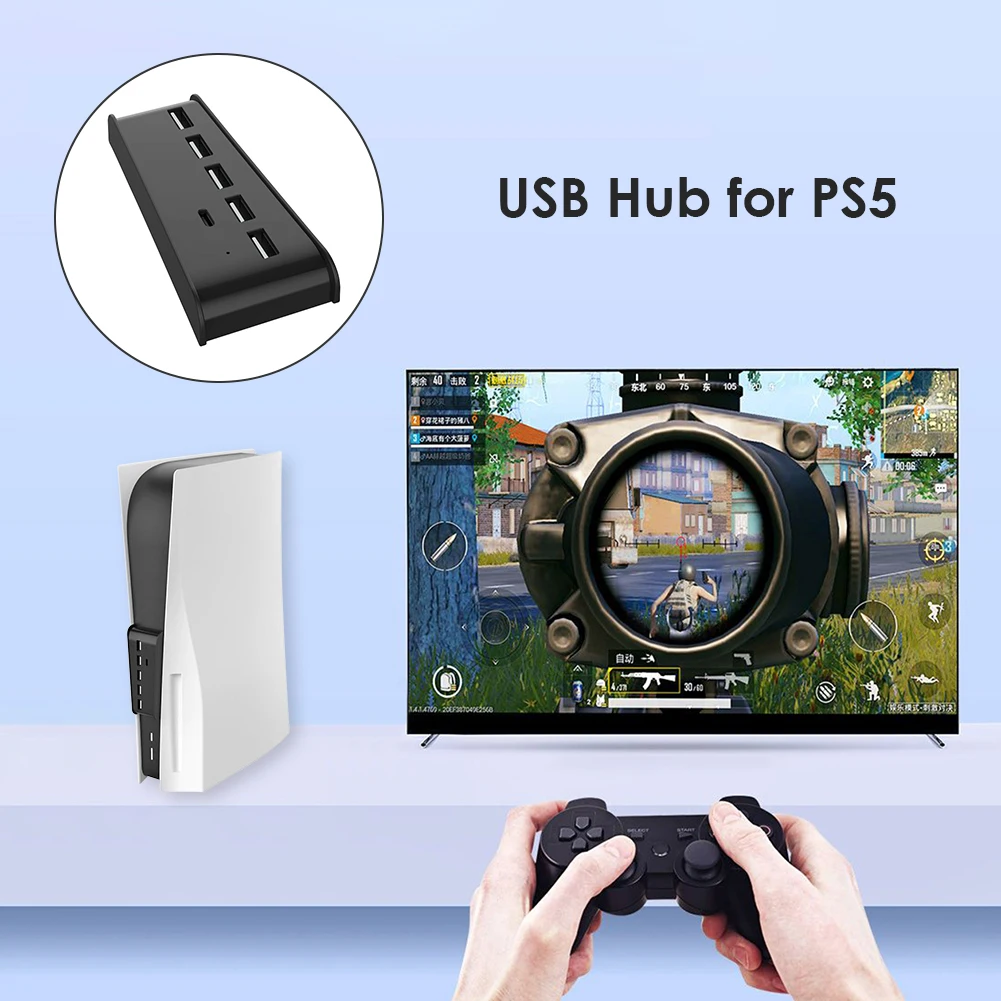 Pentru PS5 6 in 1 USB Hub USB Splitter Expander Hub Adaptor cu 5 USB A + 1 C USB Porturi pentru PS 5 Ediție Digitală Consola 1
