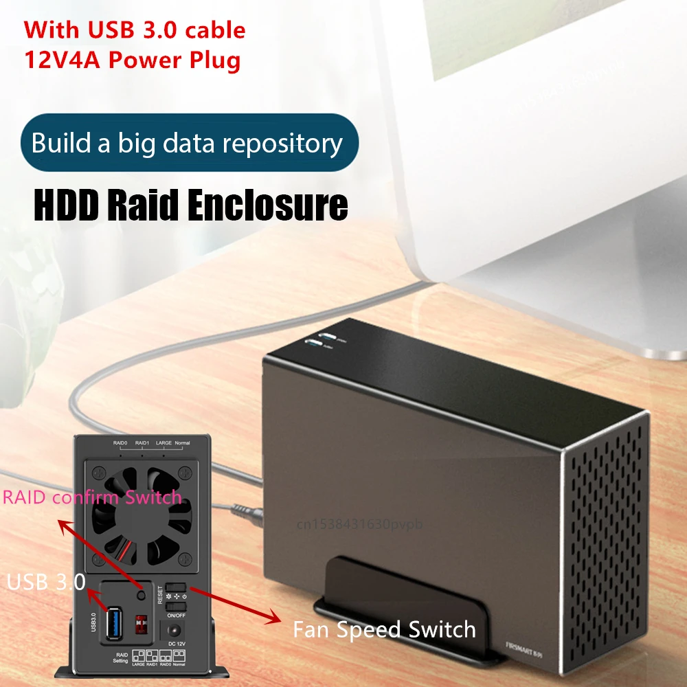 3.5 Dual Bay hdd extern cabina de Matrice raid Cabinet sata Hard Disk Array cu RAID Funcția USB Disk Array Cutie Dual Bay 0
