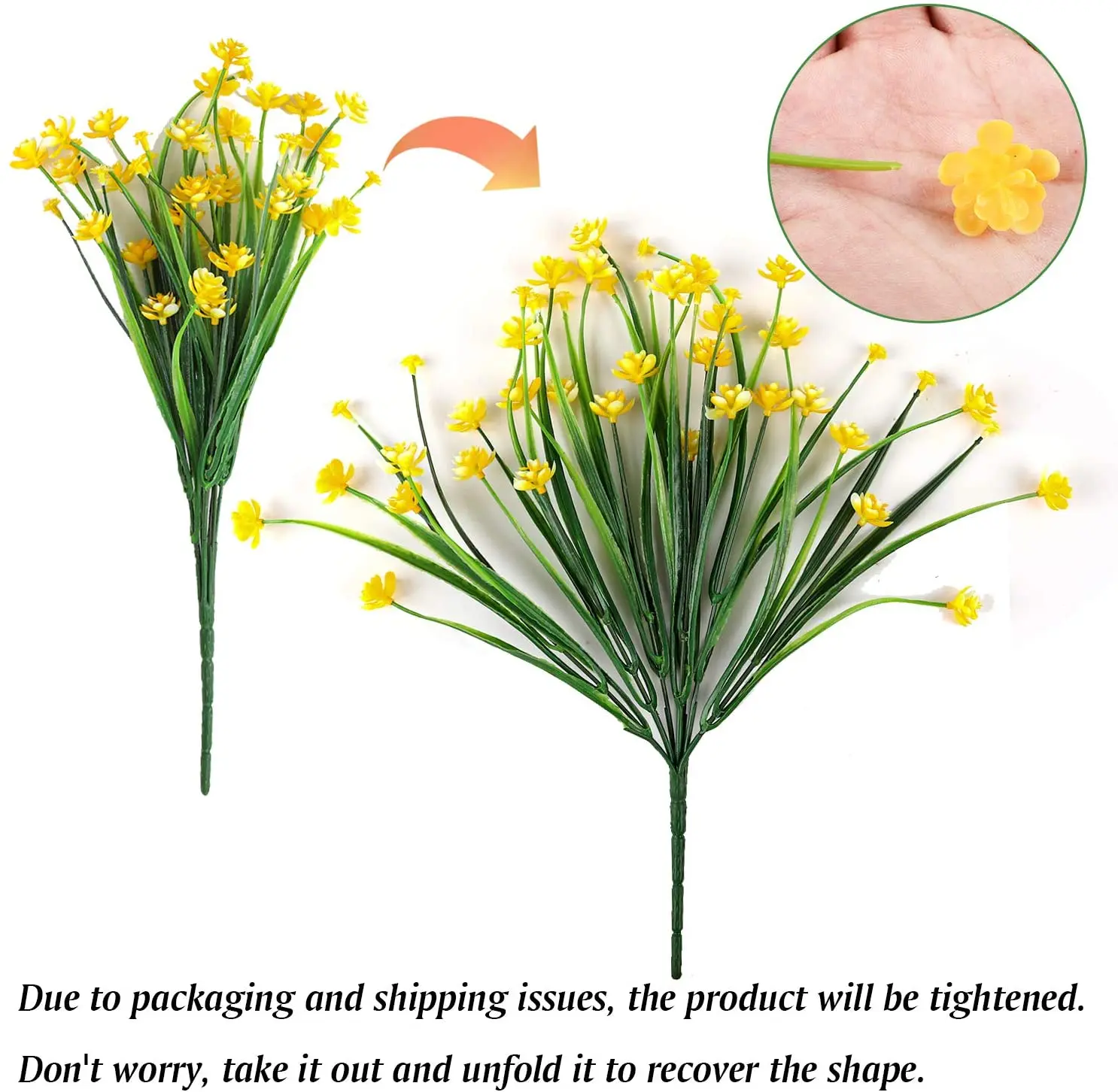 5 Pack în aer liber Artificiale cu Flori de plastic Rezistent la UV Arbust de Plante pentru Interior Exterior Grădină Veranda Casa Decor de Nunta 2