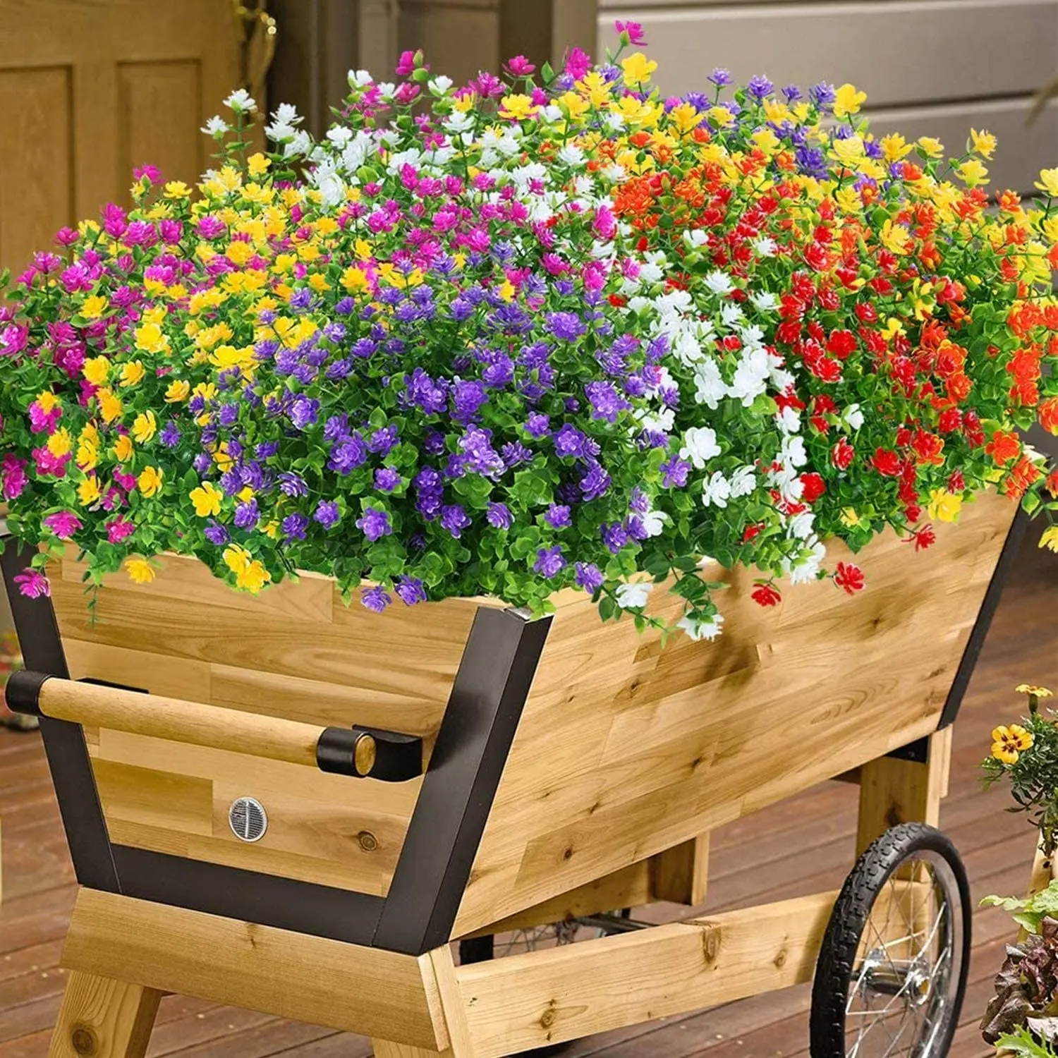 5 Pack în aer liber Artificiale cu Flori de plastic Rezistent la UV Arbust de Plante pentru Interior Exterior Grădină Veranda Casa Decor de Nunta 4