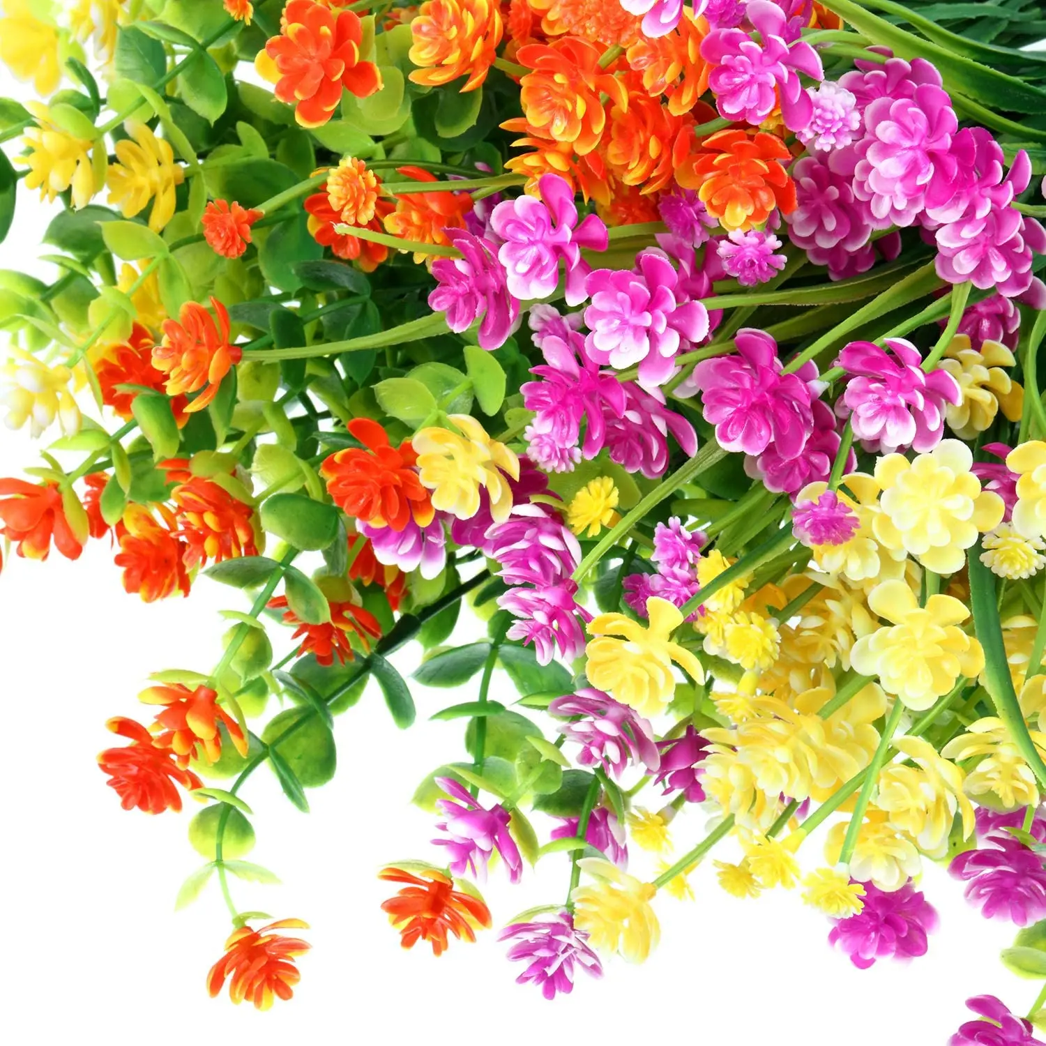 5 Pack în aer liber Artificiale cu Flori de plastic Rezistent la UV Arbust de Plante pentru Interior Exterior Grădină Veranda Casa Decor de Nunta 5