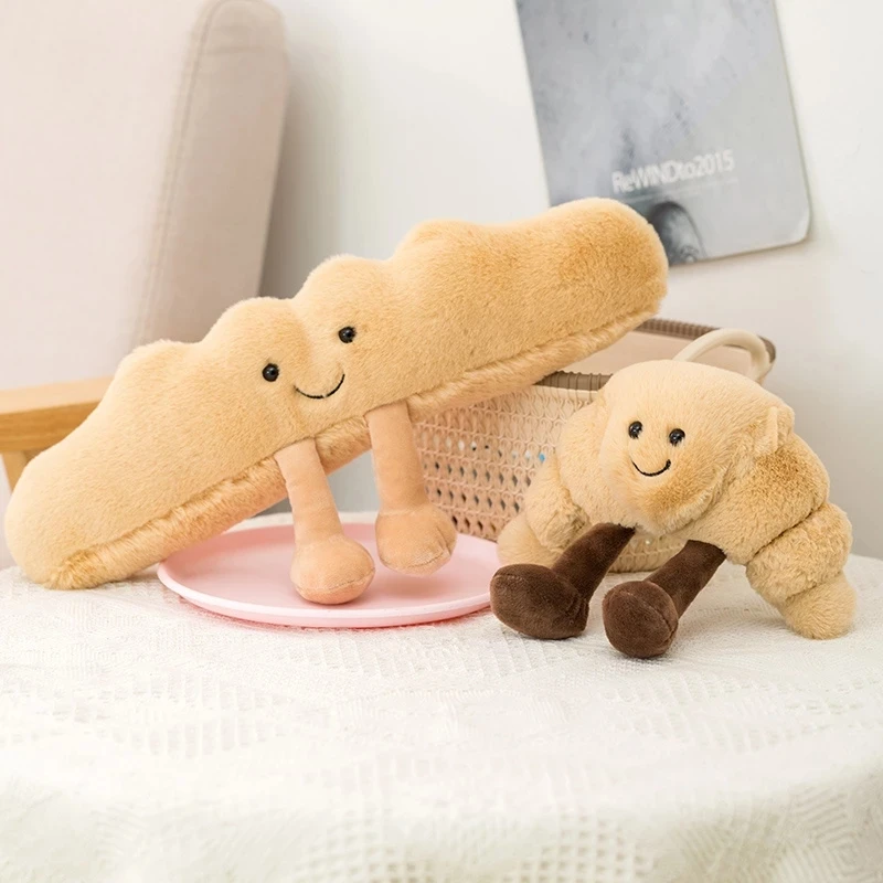 Creative Kawaii Alimente Pâine Serie De Jucării De Pluș Burrito Croissant Bagheta Păpuși De Pluș Umplute Moale Brinquedo Pentru Copii Fete 3