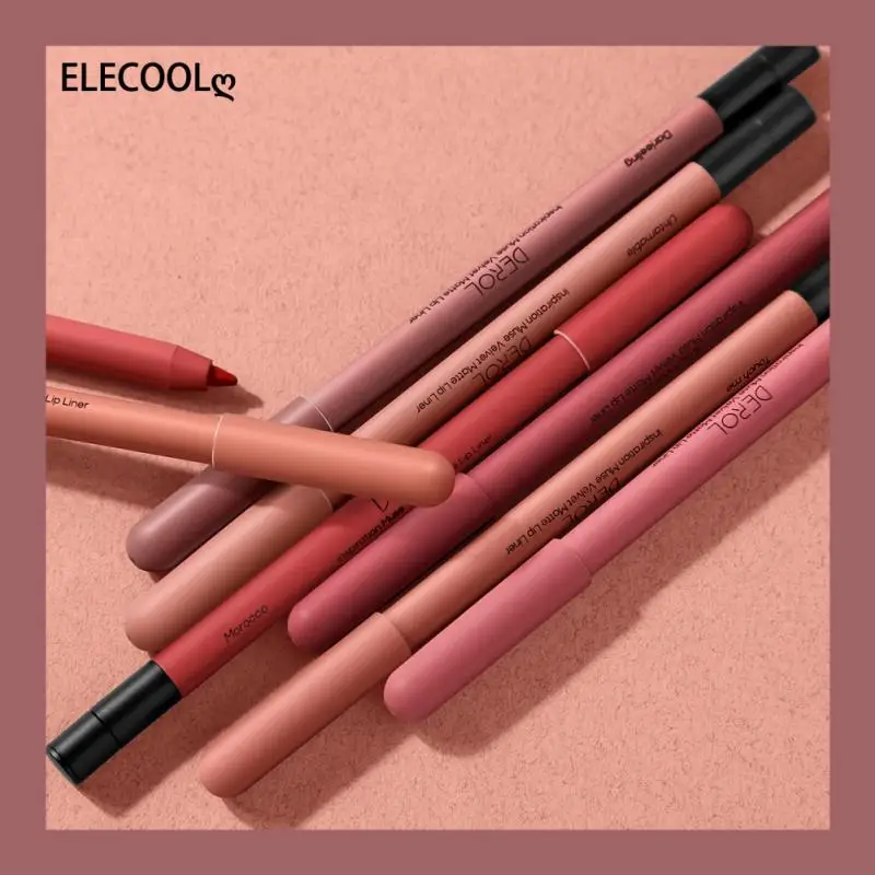 ELECOOL 8 Culori creion de Buze Creioane Mat creionul de buze rezistent la apa Buna de Mătase Colorată Pix Ruj de Lungă Durată Pigmenți Instrument de Machiaj 0