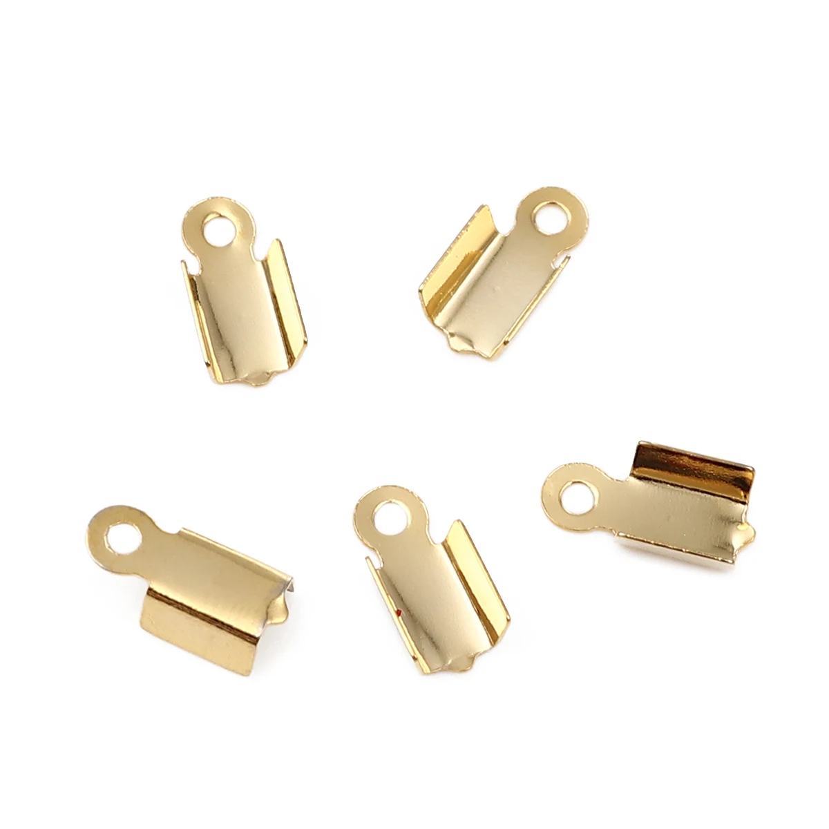 30 Buc 304 din Oțel Inoxidabil Seria Cablu End Sertizare Capace Pentru a Face Bijuterii Dreptunghi de Culoare de Aur Colier DIY (se Potrivește 3mm Cablu) 2