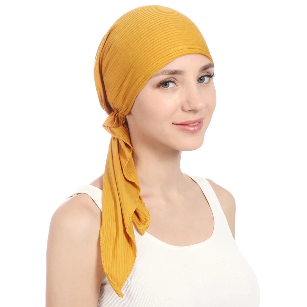 Femei Musulmane Hijab Cancer Chimioterapie Floare De Imprimare Pălărie Cap Turban Acoperi Pierderea Parului Cap Eșarfă Folie Pre-Legat Articole Pentru Acoperirea Capului Strech Bandană 1