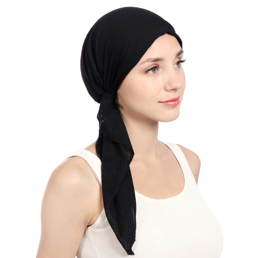 Femei Musulmane Hijab Cancer Chimioterapie Floare De Imprimare Pălărie Cap Turban Acoperi Pierderea Parului Cap Eșarfă Folie Pre-Legat Articole Pentru Acoperirea Capului Strech Bandană 3