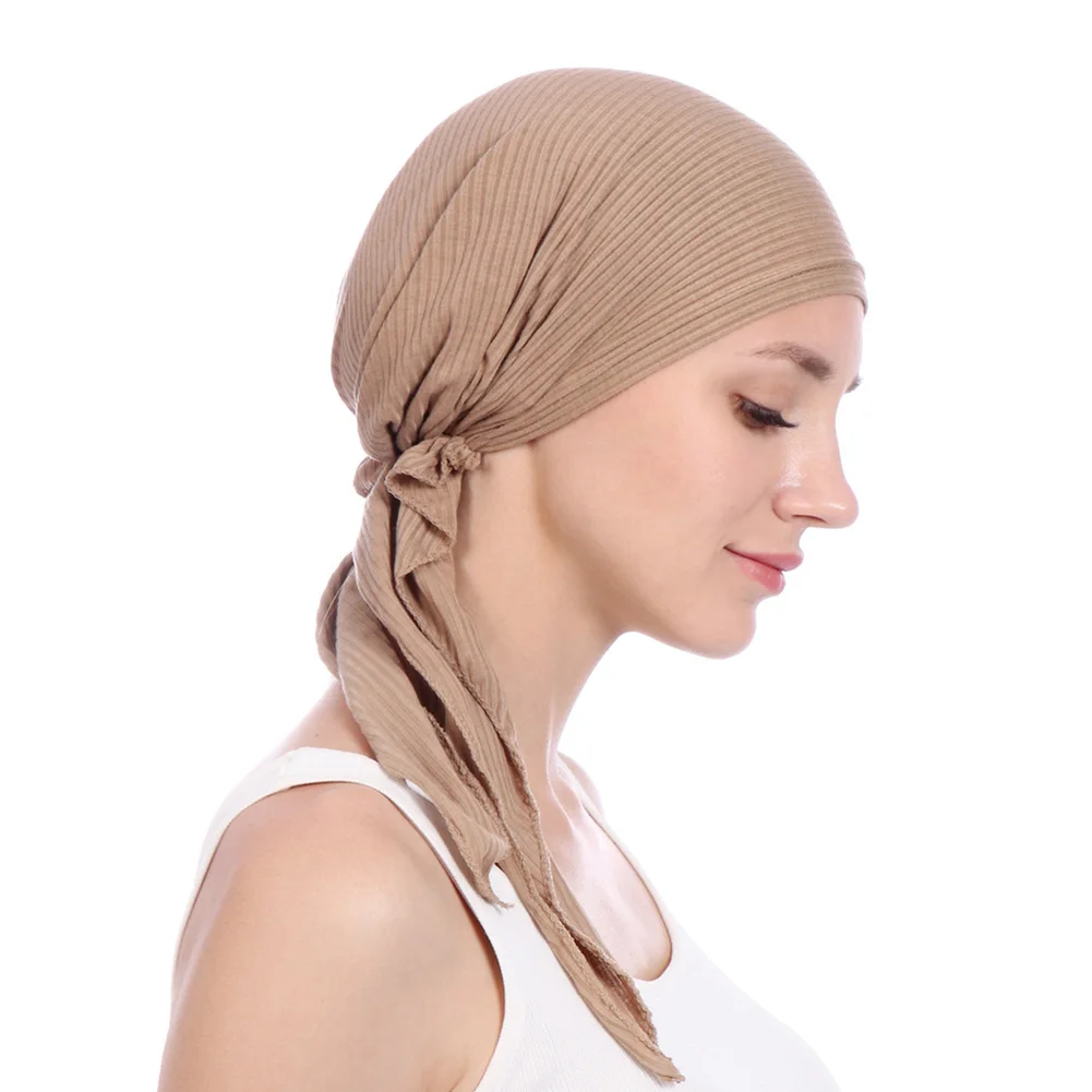 Femei Musulmane Hijab Cancer Chimioterapie Floare De Imprimare Pălărie Cap Turban Acoperi Pierderea Parului Cap Eșarfă Folie Pre-Legat Articole Pentru Acoperirea Capului Strech Bandană 4