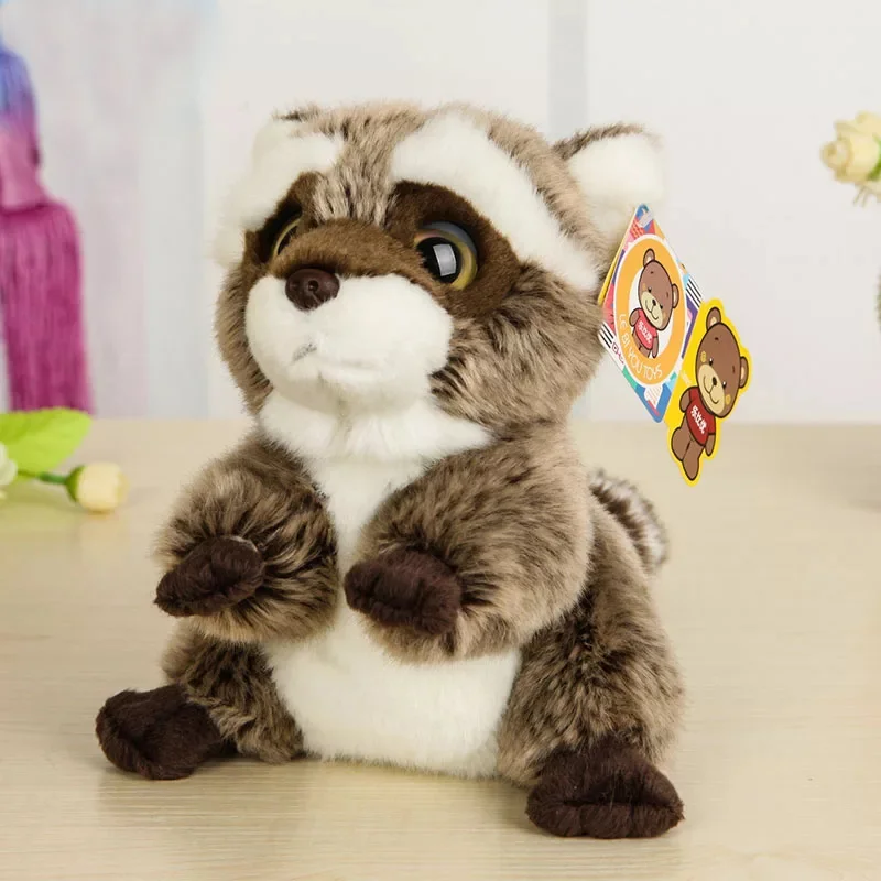18CM Minunat Mic Racoon Jucării de Pluș Umplute de Animale Sălbatice Jucărie Pentru Copii Jucării pentru Copii de Craciun si Cadouri de Ziua de nastere 0