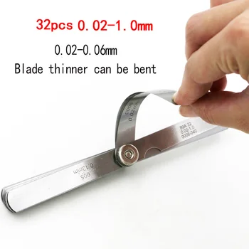 0.02-1.0 mm din Oțel Inoxidabil 32 Blade Master leră de măsură Metric / Imperial Instrument de Măsurare a Stabilit Măsura Diferența Lățimi Grosime
