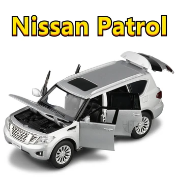 1/32 Nissan Patrol Model de Masina de Jucarie turnat sub presiune din Aliaj de Simulare Metal Vehicul Off-road Cu Lumina Trage Înapoi Funcția de Cadou Pentru Copii