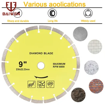 1 buc 7inch Diamond Disc de Tăiere 9inch pânză de Ferăstrău Circular Freze Pentru Portelan Faianta Granit Marmura Piatra din Beton 22.23 mm Arbor