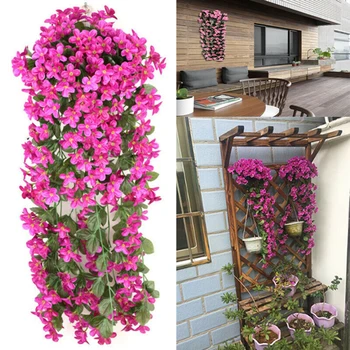 1 BUC Artificiale Violet-Agățat de Flori de Viță de vie de Plante Colorate Nunta Petrecere Acasă la Grădină Interioară în aer liber Agățat Decor Cadou Plantas