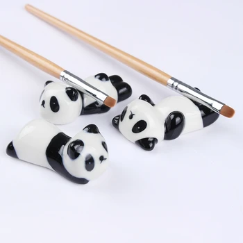 1 buc Perie de Unghii Stilou Rack Stand Ceramică Titularul Panda Drăguț Arta Manichiura Instrument de Tipar Aleatoriu