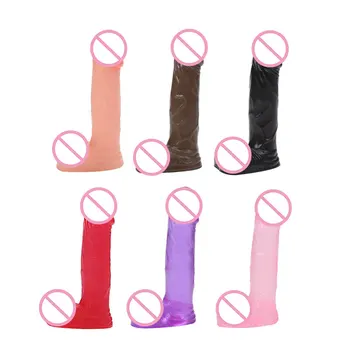 1 BUC Porno Mini Jelly Vibrator Pentru Femei Penis Mic Jucărie Sexuală Fraier Penis Cristal Transparent de Calitate TPE Jucarii Sexuale sex Feminin Sex-Shop