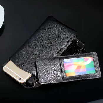 100% din piele portofel mobil pentru iPhone card separat detasabil pachetul de card pentru Samsung telefon mobil caz sac