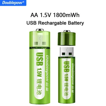 100% Real capacity1.5V AA baterii 1800mWh USB baterie reîncărcabilă li-ion baterie pentru mic ventilator de control de la distanță mouse-ul bateriei