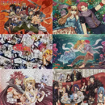 1000 Piece Anime Fairy Tail Jigsaw Puzzle-Uri Din Lemn Natsu Gri Erza Lucy Puzzle-Uri Pentru Adulți, Copii, Jucarii Educative Cadouri
