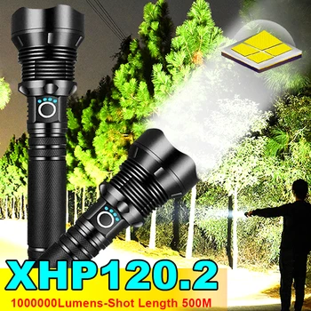 1000000 Lumeni XHP120.2 LED-uri Puternice Lanterna USB Reîncărcabilă LED Portabil Zoom Lanterna IPX65 Tactice Flash Cap de Lampă Felinar