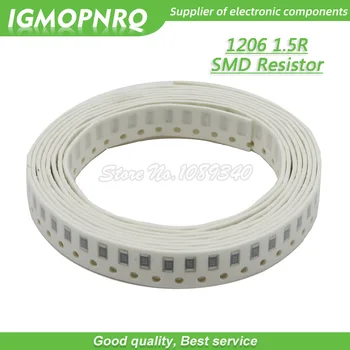 100BUC 1206 SMD Rezistor de 1% 1.5 ohm chip rezistor, 0,25 W 1/4W 1.5 R 1R5 IGMOPNRQ