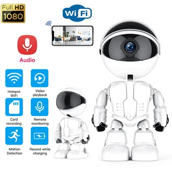 1080P Robot Camera 360° Camera IP de Securitate APP WiFi Wireless, Camere de Supraveghere Viziune de Noapte de Urmărire Auto Camera video Baby Monitor