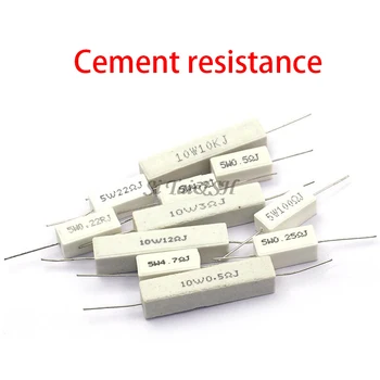 10buc 5W 10W BPR56 ciment rezistenta de 0,1 R ~ 10k ohm 0.33 R 1R 10R 100R 0.22, 0.33 1 10 100 1K 10K ohm ciment rezistenta