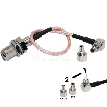 10buc cablu Coaxial RF F să CRC9/conector TS9 universal F de sex feminin pentru a CRC9/TS9 două Dublă conector RG316 coadă cablu 15cm