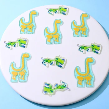 10buc Doodle Drăguț Dinozaur Farmece Pandantiv pentru Cercei Colier Breloc Realizate manual Animale de Bijuterii DIY Face Provizii 2 Stiluri