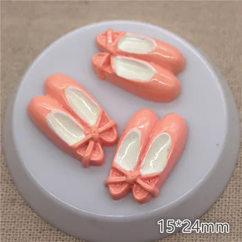 10buc Drăguț Rășină Pantofi de Balet de Arta in Miniatura Flatback Cabochon DIY Meșteșug Decor,15*24mm