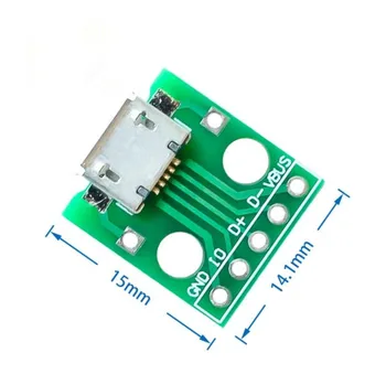 10BUC MICRO USB la BAIE Adaptor 5pin Femeie Conector de Tip B PCB Converter