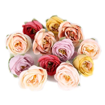 10buc Rose Flori Artificiale Cap de Mătase Bujor Flori False Pentru Acasă Decorare Nunta DIY Manual Coroană de flori Cadou Accesorii Ambarcațiuni