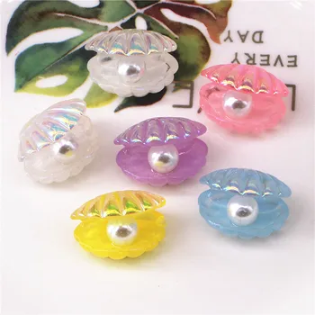 10buc se Amestecă Culorile Strălucitoare AB Rășină Imitație de Perle Seashell Flatback Cabochon DIY Clip de Păr Caft Album Accesssories