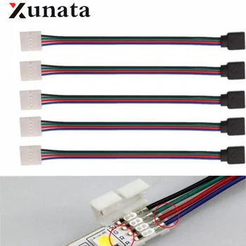 10mm 4 Pini LED RGB Conector Cablu Adaptor Clip Solderless conector, 5 buc/Lot , transport Gratuit