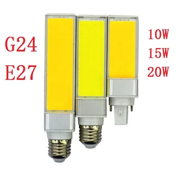 10W 15W 20W Orizontală Plug de lumină led-uri bec de porumb G24 E27 alb Cald cob lampă 180 degeree bombilla AC 110v 220v iluminat 10buc/lot