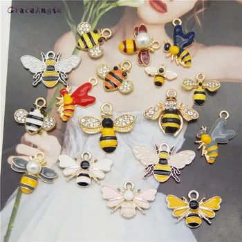 15buc 15pairs Moda Animale farmece a face bijuterii Email de Albine Picătură Cercei Pandantiv Handmade, Accesorii, Brosa Ace Breloc