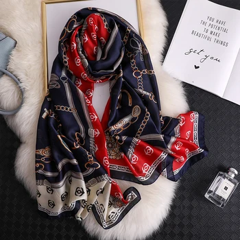 180*90cm Brand de Lux, de Femei Toamna Iarna Moda Eșarfă de Mătase Șal Plajă Bentita bandanna folie de eșapament foulard hijab femeie