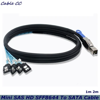 1m 2m Noul Mini SAS HD SFF8644 La SATA Cable 4 port 7Pin, Mini SAS HD SFF-8644 la 4 SATA 7pin 12GB pentru Hard Disk Server de Date