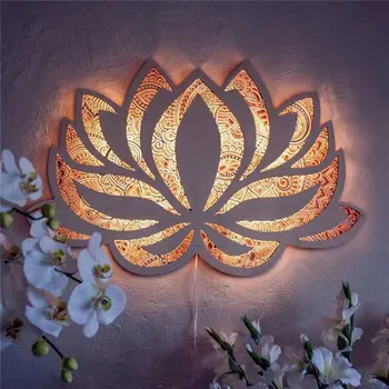 1PCLotus Floare Mandala Sală de Yoga Art Ornamente Decorative Mandala Sală de Yoga Lumina de Noapte Agățat de Perete Decor Acasă Decor Cameră