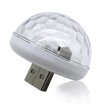 1x LED-uri Auto Bec USB Atmosferă de Lumină DJ RGB Muzica Disco Sunet de Lampa Petrecere Karaoke Decor Control Sunet KTV DJ Lumina 12V
