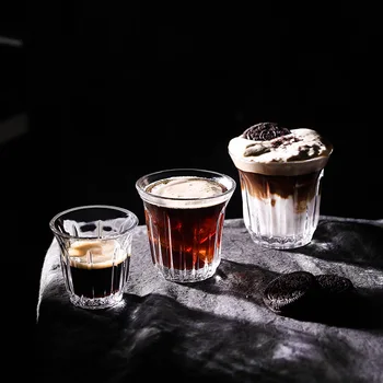2 buc Barista Latte Cesti de Cafea sau Ceai, Cani de Sticla Alb Plat Cafea Espresso Cup Aduce Eleganta American de Gheață Murdară Ceașcă de Cafea