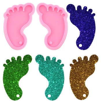 2 Piese Baby Foot Mucegai Silicon Colier De Bijuterii Rășină Epoxidică Matrite Personalizate Breloc Mucegai Farmece Matrite Tort De Decorare